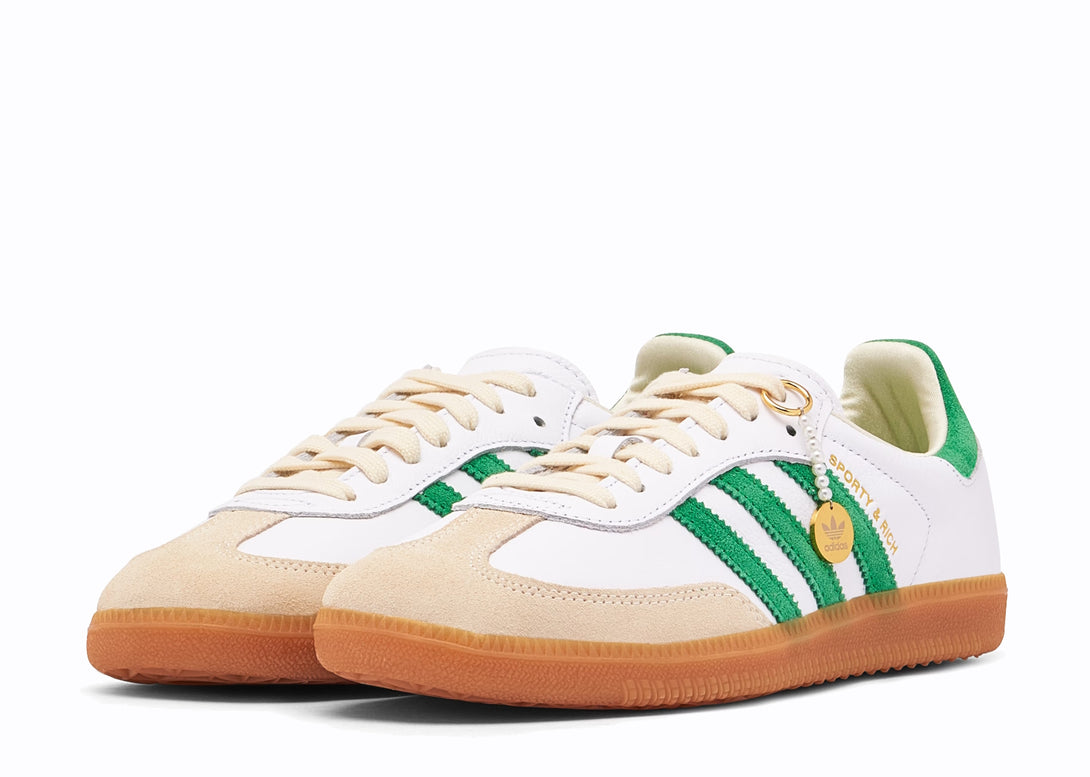 Adidas Samba OG Sporty & Rich in white and green variant