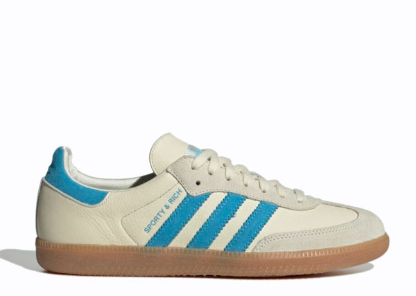 Adidas Samba OG Sporty & Rich Cream Blue trainers in white and blue color scheme
