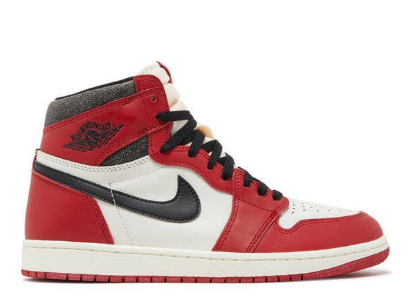 Air Jordan 1 Retro High OG Chicago Lost and Found in red, white, and black colorway