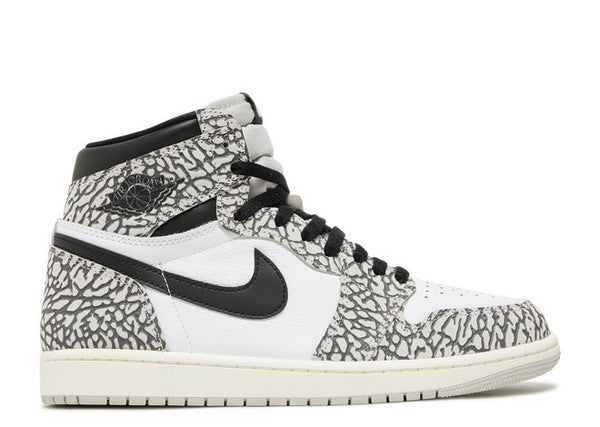 Side View of Nike Jordan 1 High White Cement Grey Black