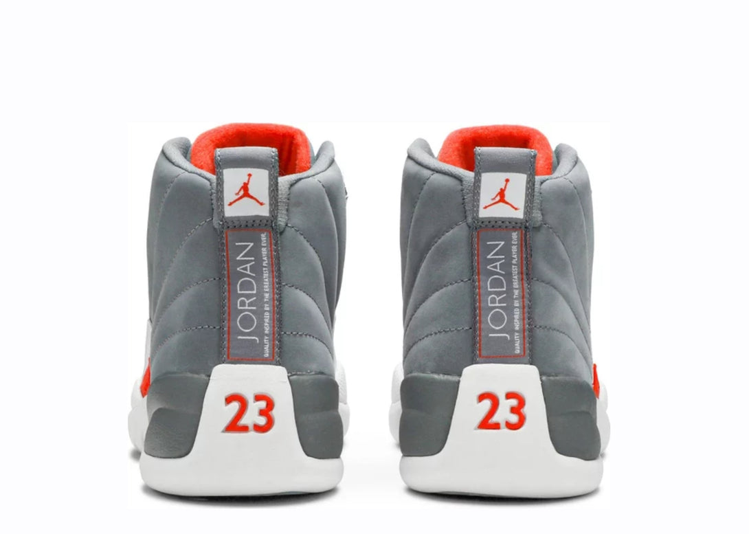 Jordan 12 Cool Grey Orange Accents