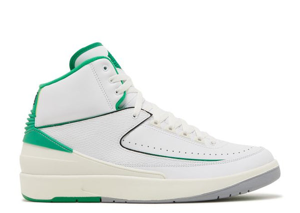 Side View of Nike Jordan 2 Retro Lucky Green White Grey