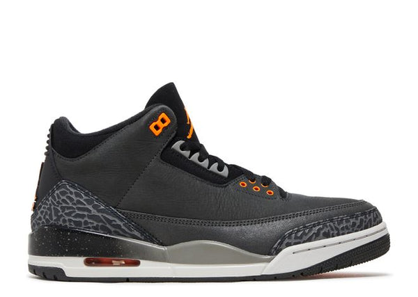 Side View of Nike Jordan 3 Fear Pack Grey Black Cement Orange