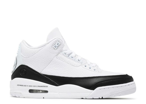 Side View of Nike Jordan 3 Fragment White Black White