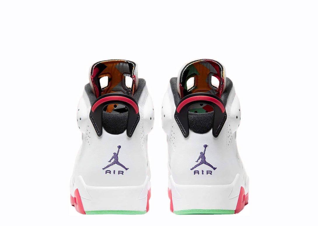 Heel View of Jordan 6 Retro Hare Sneakers