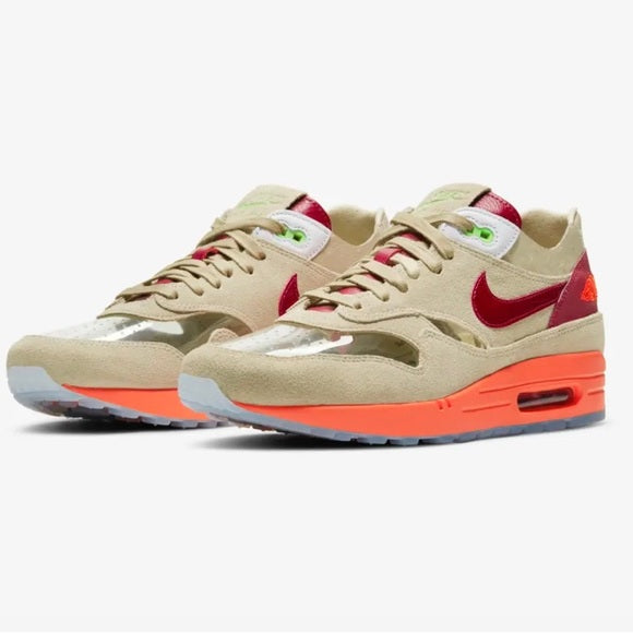 Nike Air Max 1 CLOT Kiss of Death in beige and red colorway