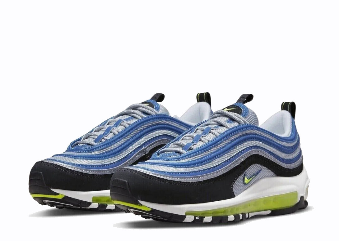 Nike Air Max 97 Grey Blue and Black with Green Sneaker