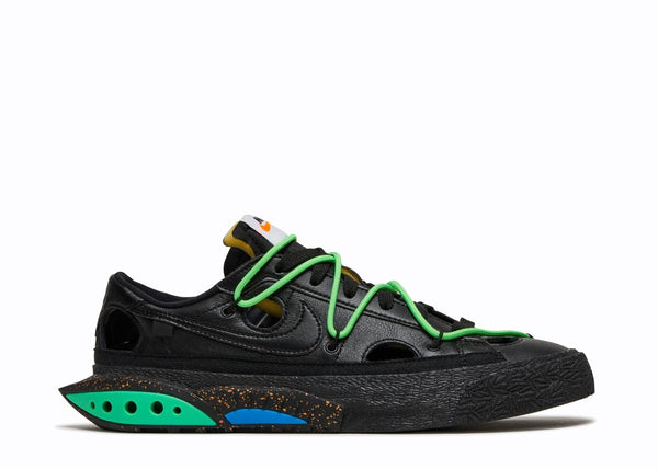 Nike Blazer Low in off-white black electro green color scheme
